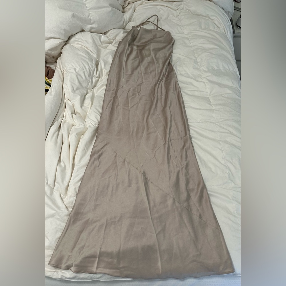 Show Me Your MuMu Elegant Beige Maxi Dress size XXS